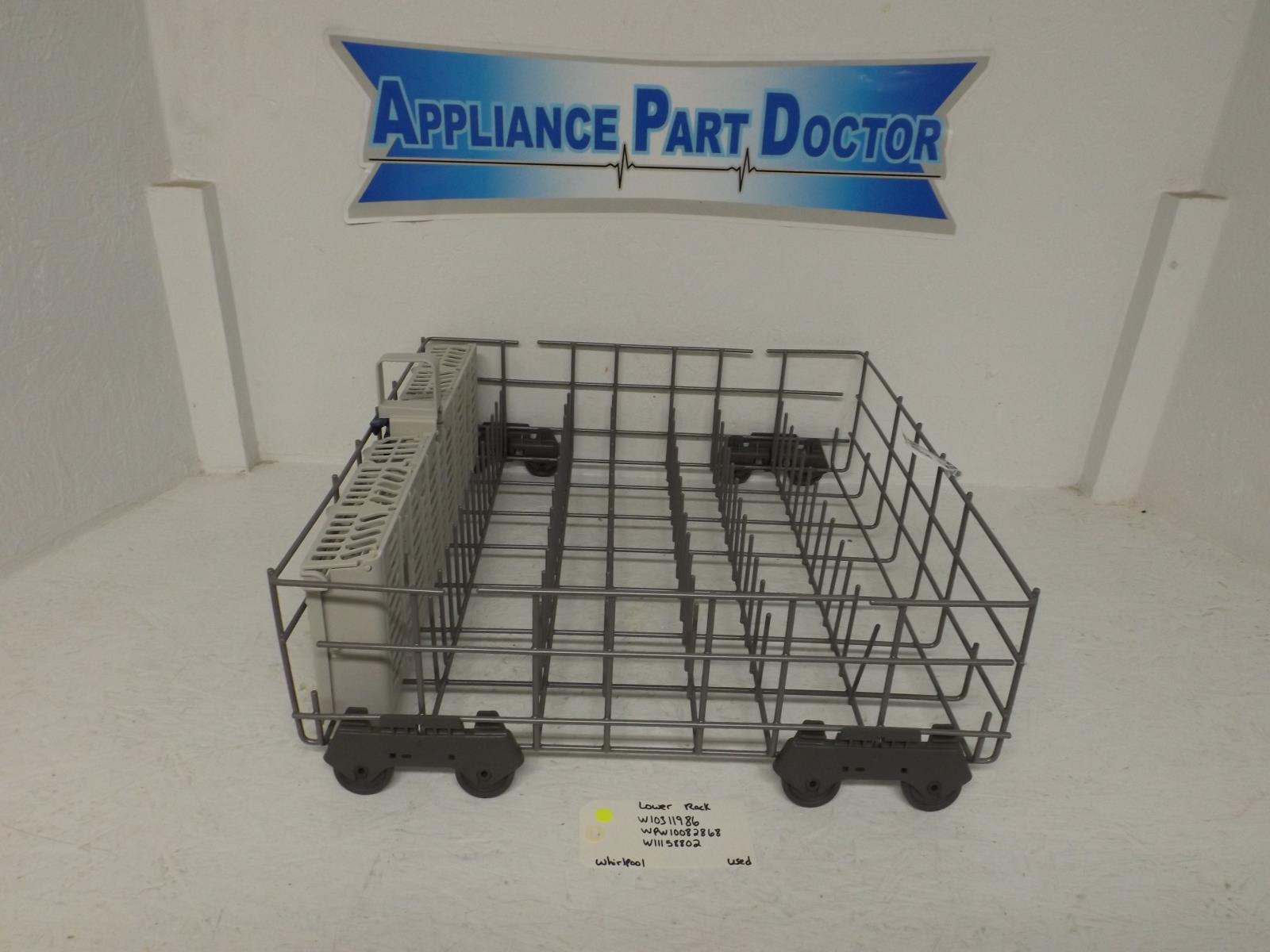Whirlpool Dishwasher W10311986 WPW10082868 W11158802 Lower Rack Used Whirlpool Dishwasher W10311986 WPW10082868 W11158802 Lower Rack Used